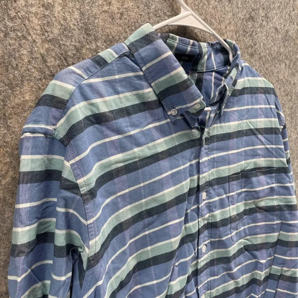 J Crew Shirt Men Large Adult Casual Blue Button Up Long Sleeve Outdoors Collared - Picture 2 of 11